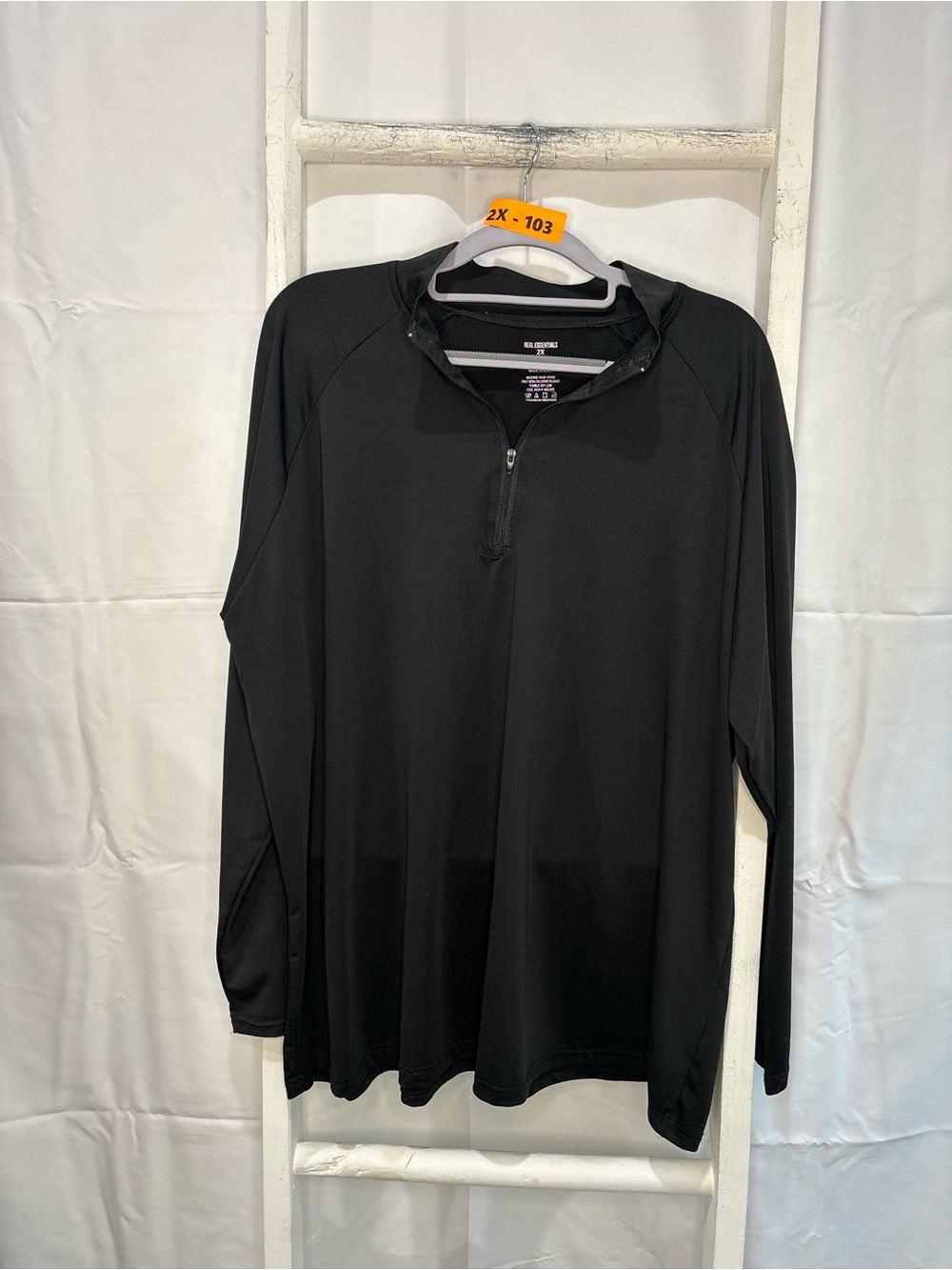 Essentials Black Lightweight Quarter-Zip Pullover